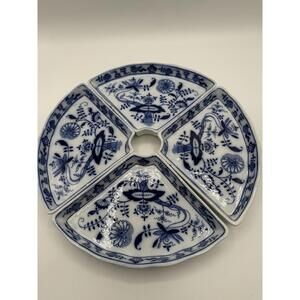 Villeroy & Boch Dresden Blue Onion 4 Pc Sectional Serving Dish Set Germany
